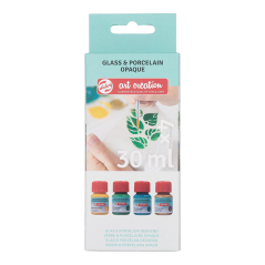 Art Creation sada na sklo a porcelán neprůhledná Green Gold - 4x30 ml