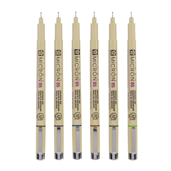 Sakura Pigma® Micron 05 Earth - set 6 kosov