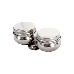 Leniar Double Dipper tazzinas da metal cun clip