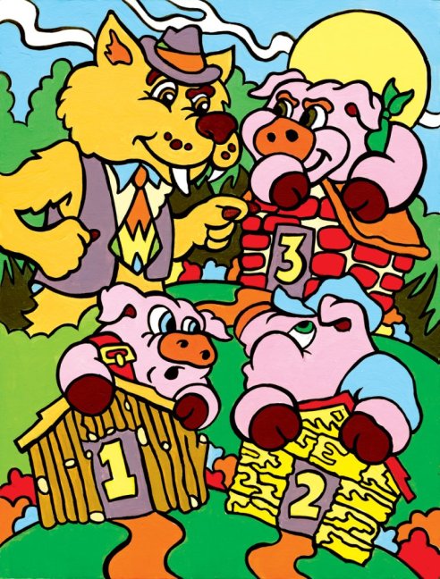 R&L Számozott kifestő gyerekeknek – Pigs & Wolf
