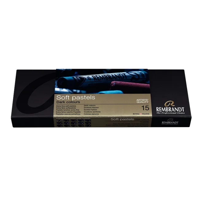 Pastelli secchi REMBRANDT - set di 15 pastelli, tonalità scure