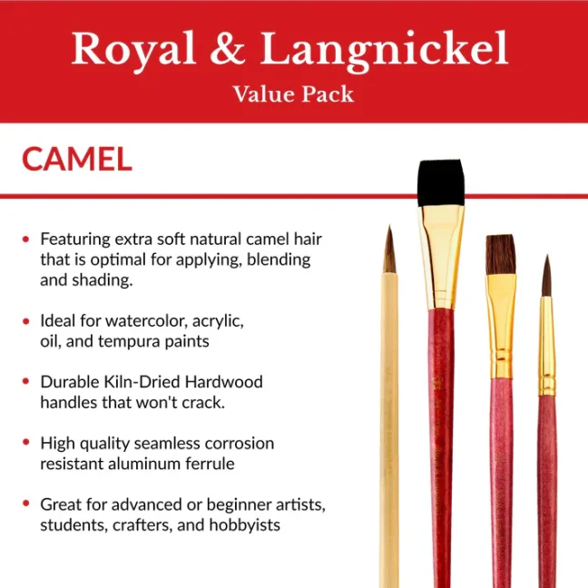 Royal Langnickel Camel Pack serie 9153 - 10 pezzi
