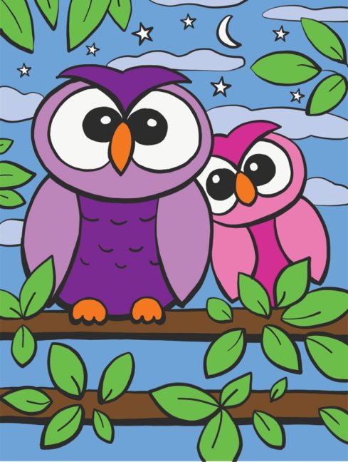 R&L Számozott kifestő gyerekeknek – Owls