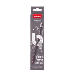 Set di matite grafiche HB Bruynzeel con gomma - 12 pezzi