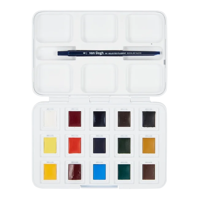 Akvarelne barve Van Gogh Žepna škatlica 12 polovičnih lončkov + 3 Gratis