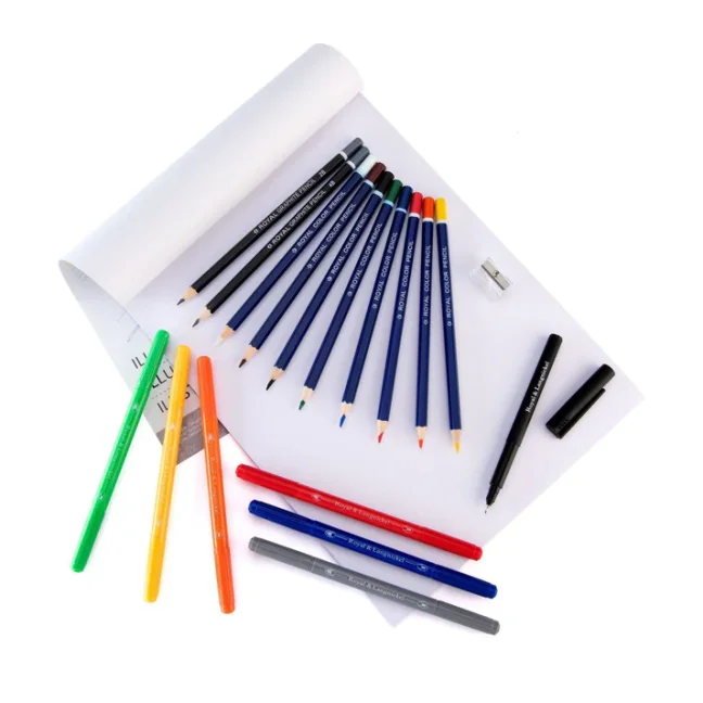 Blocco per illustrazione + set di matite e pennarelli Royal Langnickel