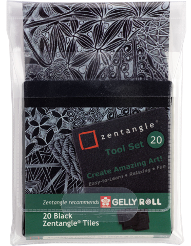 Sakura Zentagle Gelly Roll sada čiernych kartičiek - 20 ks