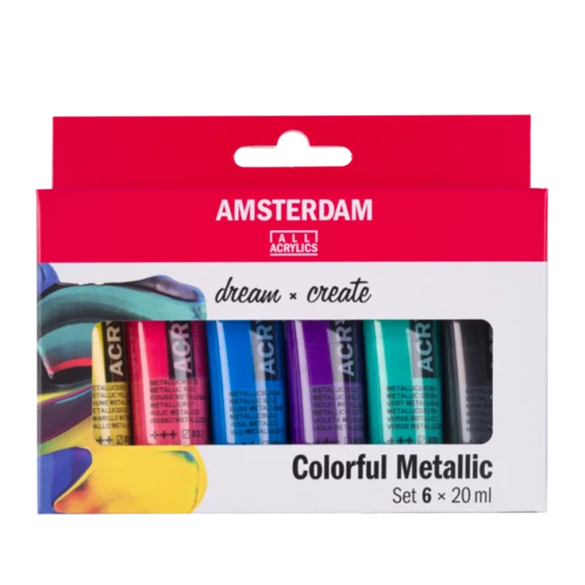 Akrilne barve Amsterdam - set 6 x 20ml - Barviti kovinski odtenki
