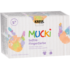 KREUL Set de culori fine pentru degete MUCKI – 6 x 150 ml
