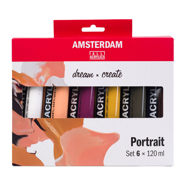 Akrilfesték AMSTERDAM Standard Series Portrait készlet - 6 x 120 ml
