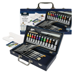 Set di colori acrilici in scatola di legno Royal Langnickel - set da 32 pezzi