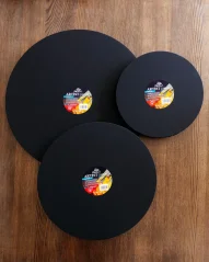 PHOENIX černé kulaté plátno na rámu