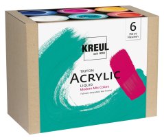 KREUL set de culori acrilice Triton Acrylic Liquid 6 × 750 ml - nuanțe moderne