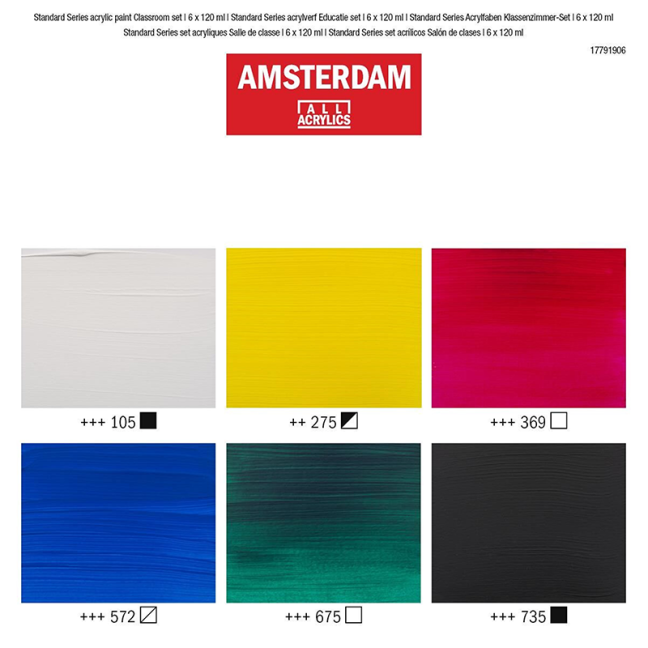 Akrilfestékek AMSTERDAM Standard Series Classroom készlet - 6x120 ml