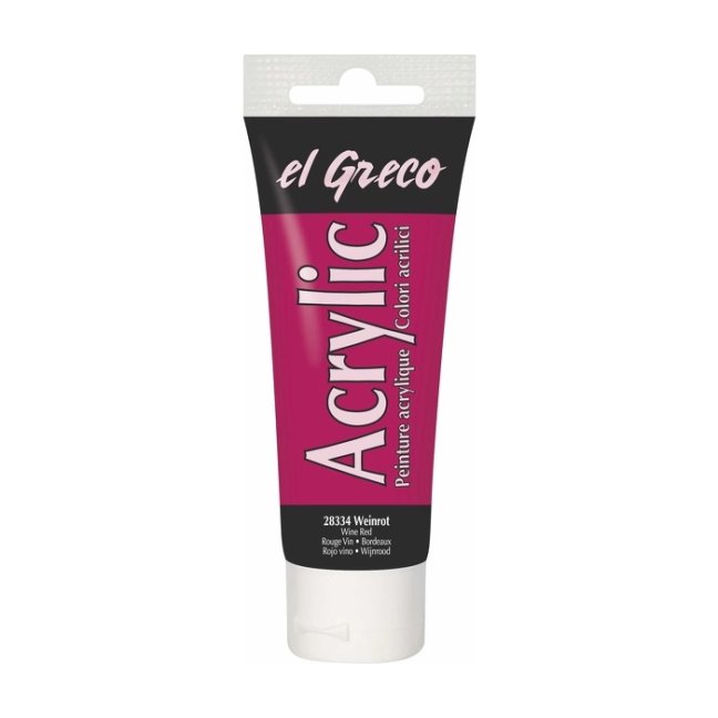 KREUL Colore acrilico El Greco 75 ml - KREUL colore acrilico El Greco 75 ml – scegli la tonalità: 28334 - Wine Red