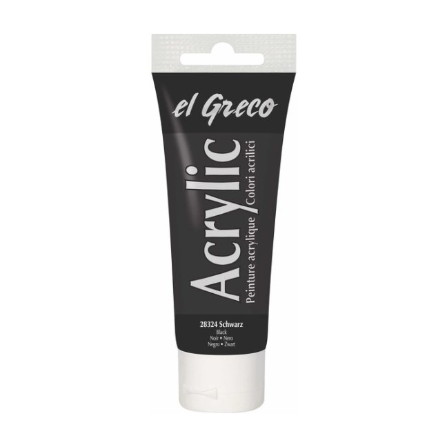 KREUL Colore acrilico El Greco 75 ml - KREUL colore acrilico El Greco 75 ml – scegli la tonalità: 28324 – Black