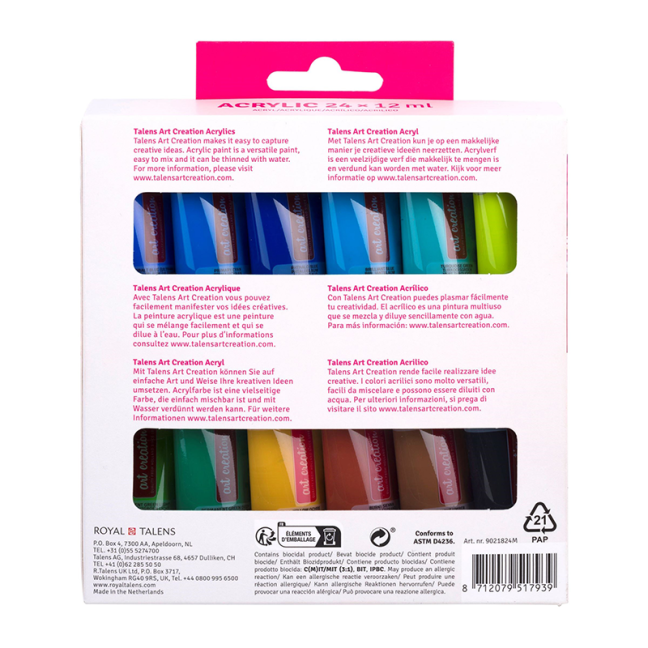 Art Creation Set akrilnih barv 24 x 12 ml