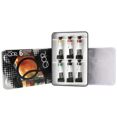 QoR Set de vopsele acuarelă – 6 x 5 ml – COULURS DA TERRA