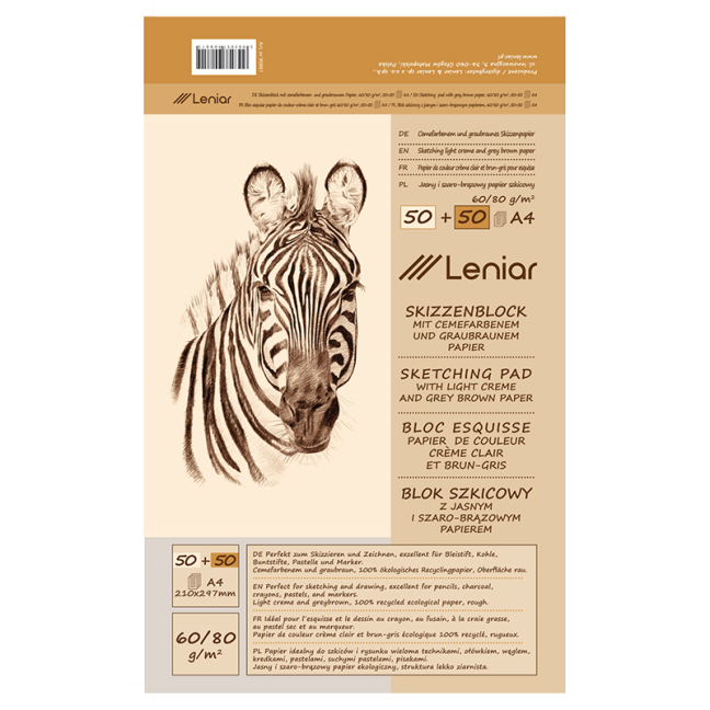 Blocco da disegno Leniar Zebra - vari formati - LENIAR – formato del blocco: A4