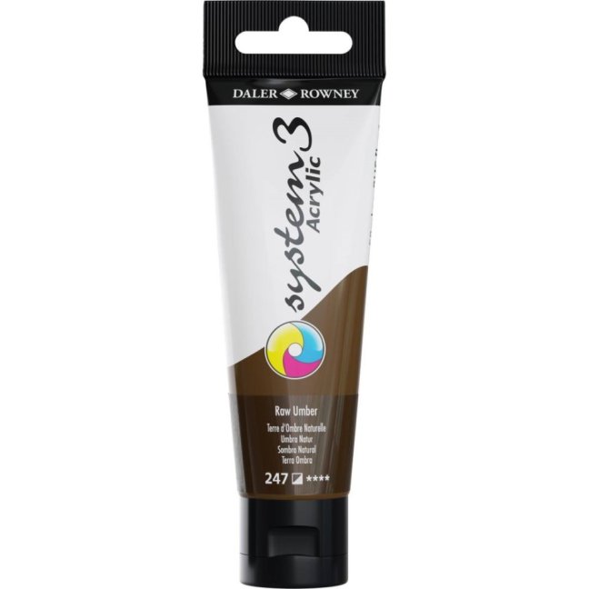 D&R System3 colori acrilici 59ml - scegli la tonalità - D&R System3 colore acrilico 59 ml: 247 - Raw Umber