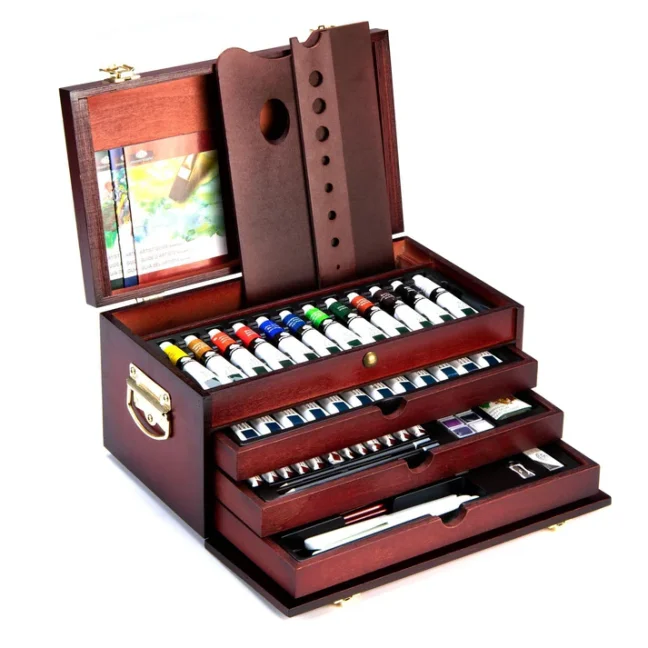 Set de pictură Royal & Langnickel - cutie din lemn 80 buc