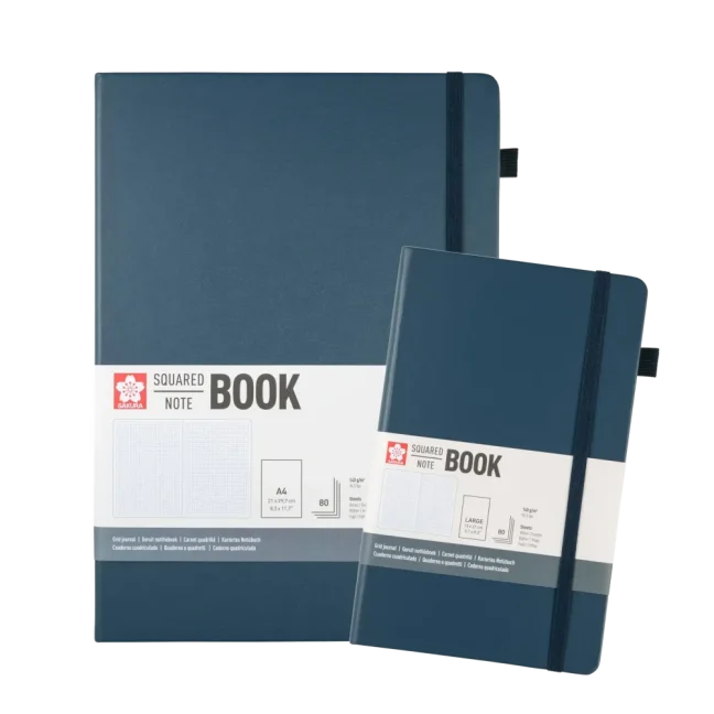 Taccuino a quadretti Sakura – Deep Indigo – scegli una dimensione