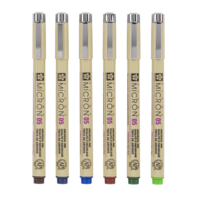 Sakura Pigma® Micron 05 Earth - set 6 kosov