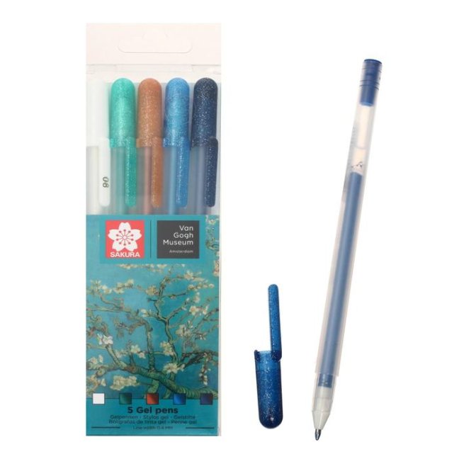 Sakura Penne Gel Metalliche - set 5 pz - Museo Van Gogh