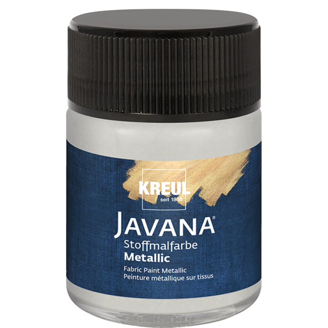 KREUL Colore per tessuti chiari e scuri JAVANA – Metallic Silver – 50 ml