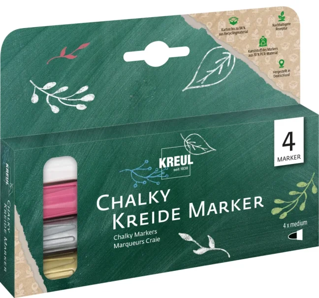 KREUL Komplet krednih markerjev CHALKY – 4 kos