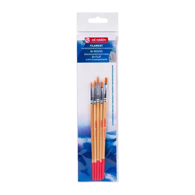 Set di 5 pennelli per acquerello Art Creation - poliestere