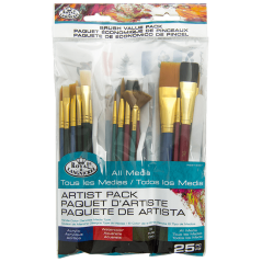 Výhodná umelecká sada štetcov a špachtlí Royal Langnickel - 25 ks set