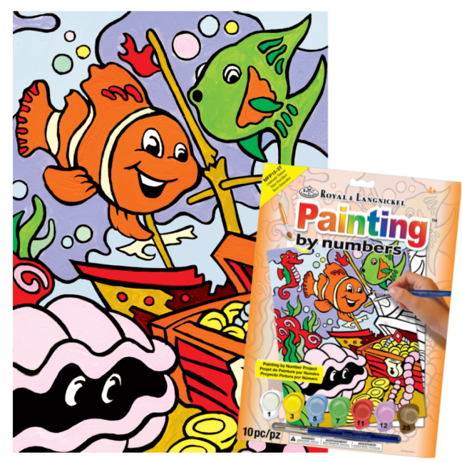 R&L Slikanje po številkah za otroke – Underwater Treasure