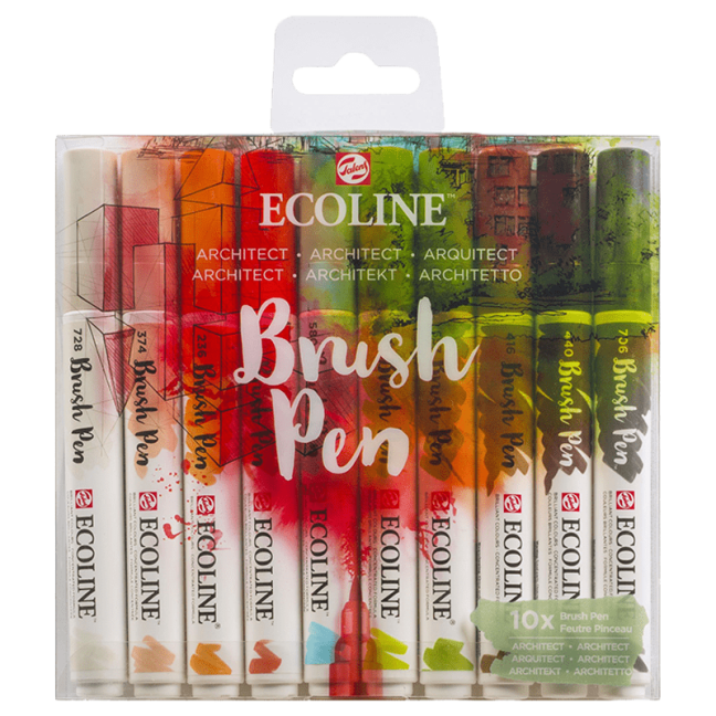 Pennarelli Acquerellabili Ecoline - set 10 pezzi - Architetto