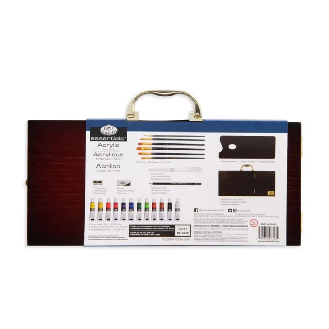 Set di pittura acrilica in scatola di legno Royal & Langnickel - set 24 pezzi