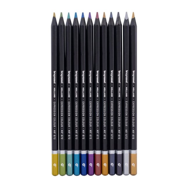 Set di matite colorate Bruynzeel Expression - Metalliche - set da 12 pezzi