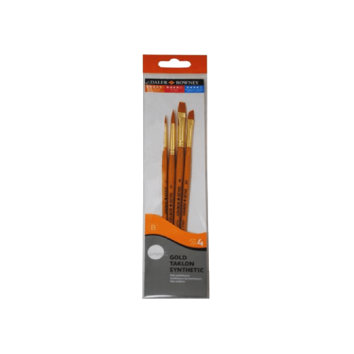 D&R Simply set di pennelli per acrilico Gold Taklon setole sintetiche - 4 pezzi