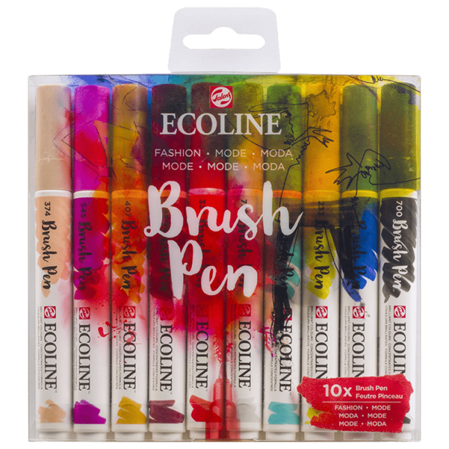 Pennarelli Acquerello Ecoline - set 10 pezzi - Fashion