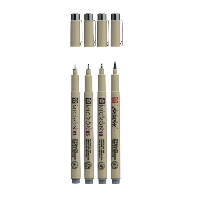 SAKURA Pigma Micron set 4 pezzi - Cool Gray
