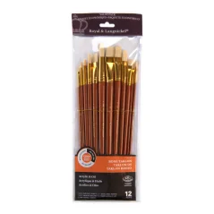 Pennelli con setole di cinghiale angolati lunghi - set da 12 pezzi