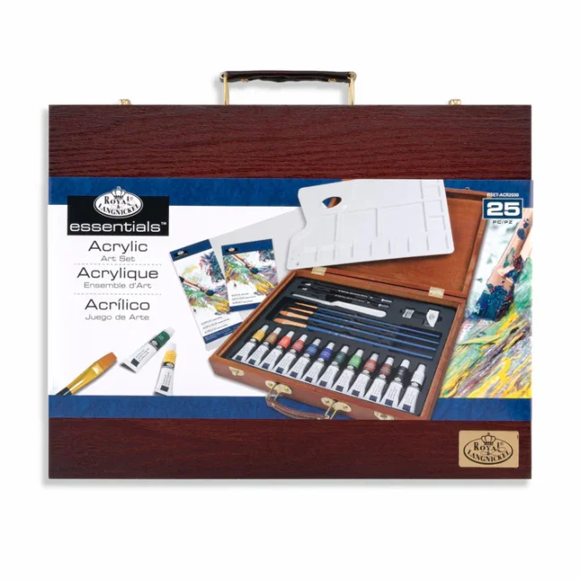 Set di colori acrilici in scatola di legno Royal Langnickel - set da 25 pezzi