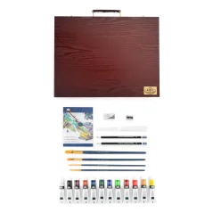 Set di colori acrilici in scatola di legno Royal Langnickel - set da 25 pezzi