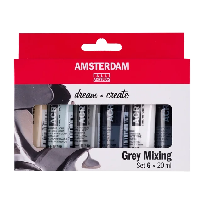 Colori Acrilici Amsterdam - set 6 x 20 ml - Grigio