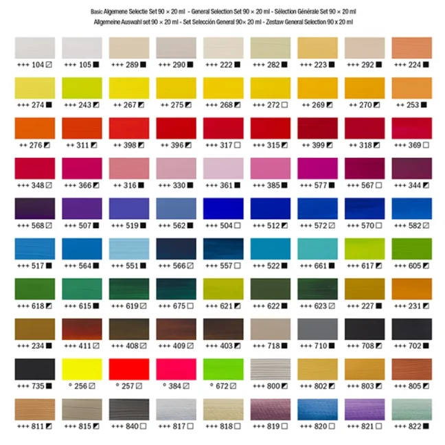 Amsterdam akril festékek - 90 x 20 ml készlet - All colors