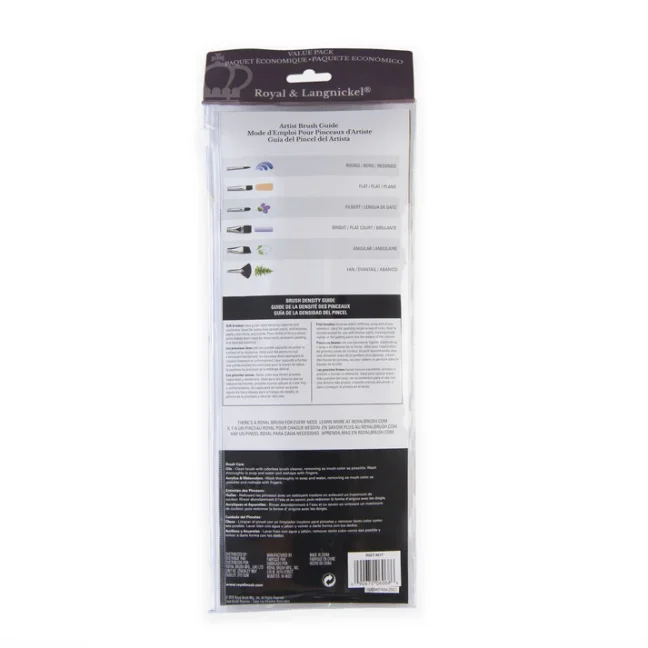 Pennelli con setole di pelo piatti lunghi - set da 12 pezzi