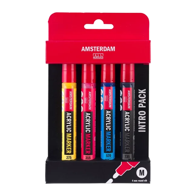 AMSTERDAM akril filctollak - Intro set 4 x 4 mm