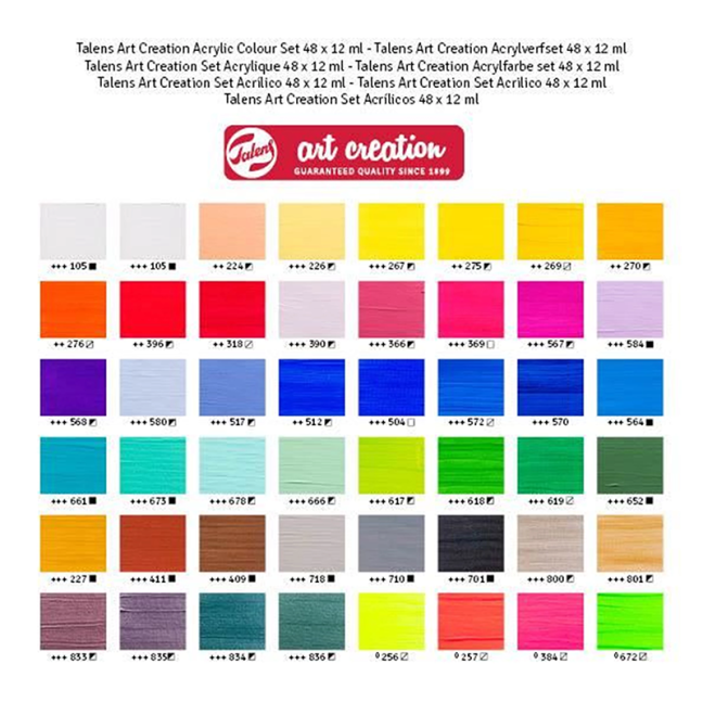 Art Creation komplet akrilnih barv 48 x 12 ml