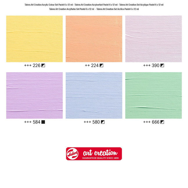 Art Creation Set akrilnih barv 6 x 12 ml - Pastel