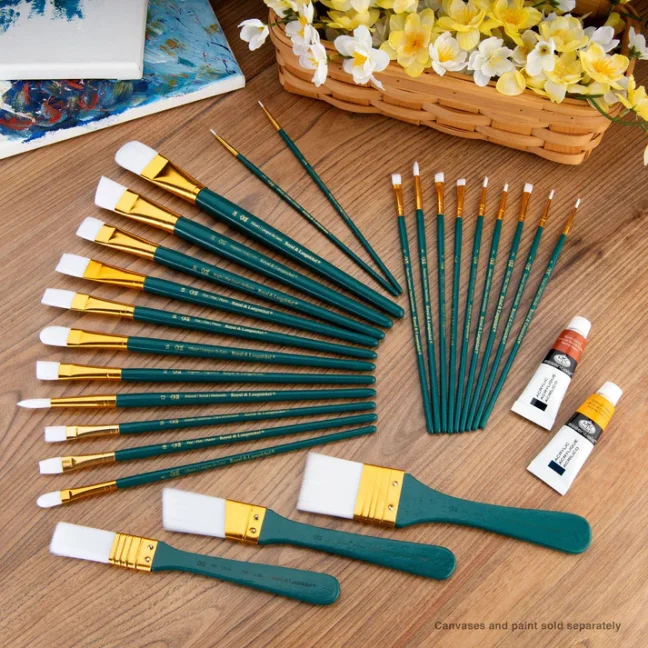 Set di pennelli artistici Royal Langnickel White Taklon - 25 pezzi