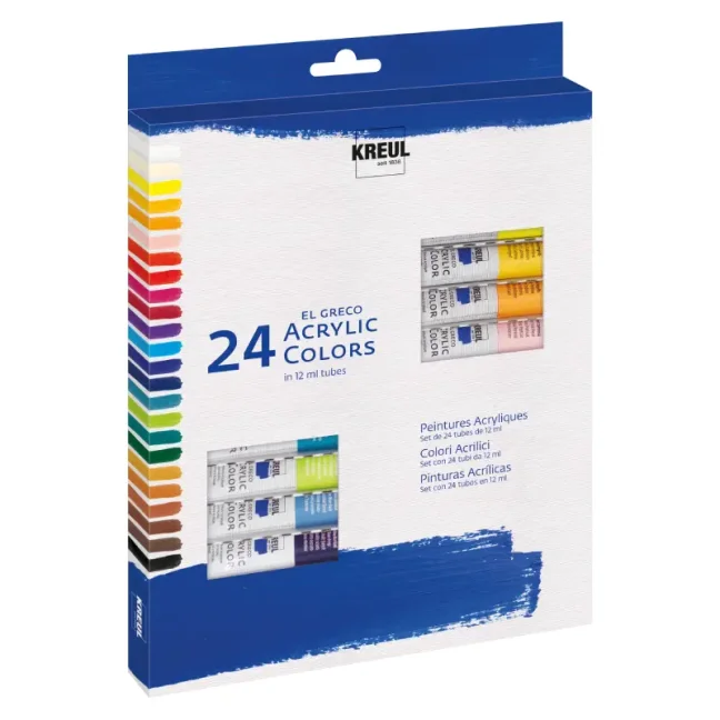 KREUL Sada akrylových barev El Greco – 24 x 12 ml